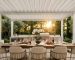 Well-maintained outdoor blinds on a luxury covered patio