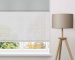 Sunscreen roller blind fabric in a neutral white and stone finish