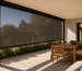 Guided outdoor blinds fitted to a covered South African patio